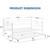 Metal Daybed with Trundle Bed, Twin Size Day Bed with Headboard and Heavy Duty Steel Slats Support, Mattress Foundation Platform Sofa Bed - 2 of 4
