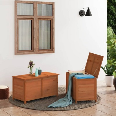 VidaXL Patio Cushion Box Brown 39.4"x19.7"x22" Solid Wood Fir