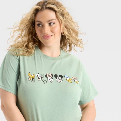 Women's Mickey & Friends Short Sleeve Graphic T-Shirt - Green