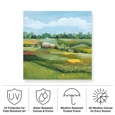 Grace Popp Green Farm Landscape Mixed Media Canvas Art