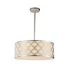 ALOADECOR Modern Classic Linen Drum Matte Vintage Silver Chandelier for Dining Room, Bedroom, or Living Room - 3 of 4