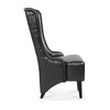 23" Faux Leather High-Back Accent Chair with Padded Seat and Wood Legs - 4 of 4