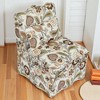 Mshliw Flannel Upholstered Dining Chair with Floral Design, Soft Cushion Seat and Backrest, Armless Accent Chair with Matching Pillow for Dining - 3 of 4
