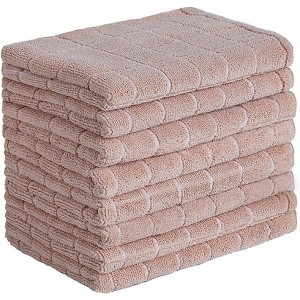 8-Pack Microfiber Dish Towels, Soft Super Absorbent and Lint Free Kitchen Towels, 26 x 18 Inch Lattice Design - 1 of 4