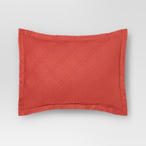 Orange Linen Quilt Sham Euro Threshold Target