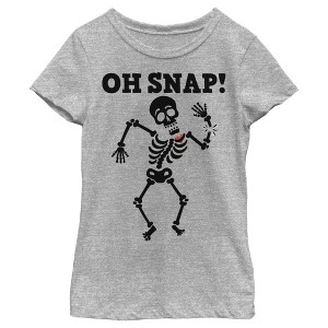 Girl's Lost Gods Halloween Oh Snap Skeleton T-Shirt - 1 of 4