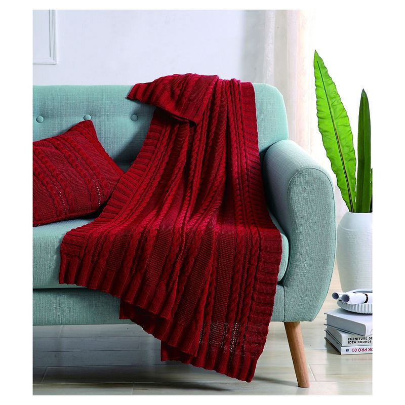 50"x70" Dublin Cable Knit Throw Blanket - VCNY, 3 of 7