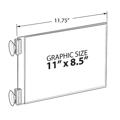 Two-Sided Clear Acrylic Landscape Sign Holder with Suction Cups