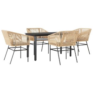vidaXL Garden Dining Set Brown PE rattan 4-seater UV-resistant materials - 1 of 4