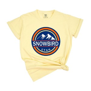 Simply Sage Market Women's Snowbird Ski Resort Short Sleeve Garment Dyed Tee - 1 of 4