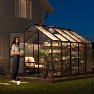 GustoWave 14x8 ft Outdoor Greenhouse, Polycarbonate Walk-in Garden Room  (4 Ventilation Windows) - 1 of 4
