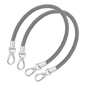 Unique Bargains PU Leather Braided Replacement Metal Buckles Purse Strap 2 Pcs - 1 of 4