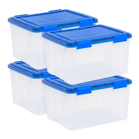 Iris 46qt Weatherpro Plastic Storage Bin Clear With Lid : Target