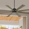 70" Possini Euro Design Defender Industrial Rustic Indoor Outdoor Ceiling Fan Remote Matte Black Weathered Oak Damp Rated Patio - 2 of 4