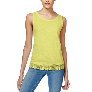 maison Jules Womens Crochet-Hem Tank Top - 1 of 1