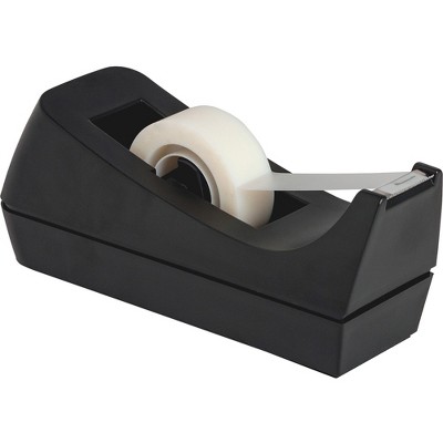 Business Source Tape Dispenser Holds 1/2"-3/4"x36 Yds 1"Core Black 32954