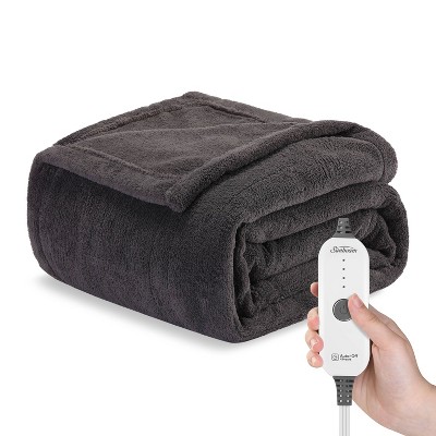 Sunbeam microplush heated best sale throw with foot pocket