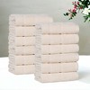 Smart Twist Viscose Cotton Blend Medium Weight Solid Thick Border Towel Set by Blue Nile Mills - 2 of 4
