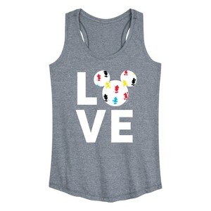 Women's - Disney - Mickey Love Fill Graphic Racerback Tank - 1 of 4