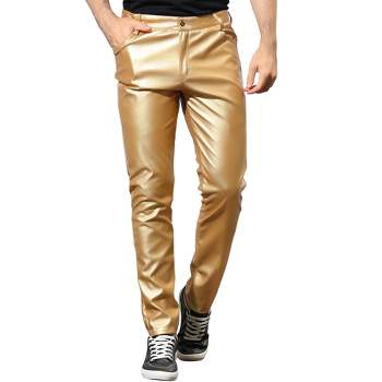 Mens Night Club Metallic Gold Suit Pants/straight Leg Trousers
