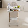 Whisen Adjustable Baby High Chair, Portable Infant Feeding Seat with Safety Belt, Silent Lockable Wheels & Easy-Clean Design - 3 of 4
