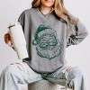 Santa Outline Green - Women's Lightweight Garment Dyed Sweatshirt - 2 of 4
