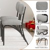 Dining Room Chairs Set of 4, Boucle Fabric Stools with Metal Legs, Backrest and Upholstered Seat Cushion, Modern Armless Kitchen Chairs - 4 of 4