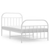 vidaXL Metal Bed Frame with Headboard and Footboard White 39.4 in.x78.7 in. - 2 of 4