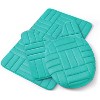 Home Mart Goods 3 Piece Teal Ultra Soft Thick Memory Foam Non-Slip Absorbent Bathroom Bath Mat Set - 2 of 3