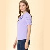 INSPIRE CHIC Women's Bow Tie Collar Elegant Office Short Sleeve Blouse - 4 of 4