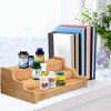 Attop Spice Rack Kitchen Cabinet Organizer- 3 Tier Bamboo Expandable Display Shelf Yellow - 4 of 4