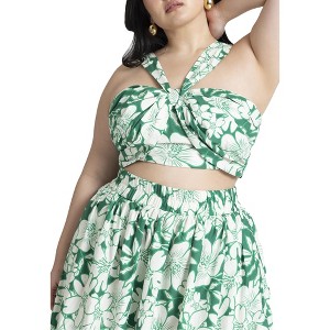 ELOQUII Women's Plus Size Split Strap Crop Top - 1 of 4