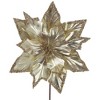 Northlight 24" Metallic Champagne Gold Glittered Poinsettia Christmas Stem Spray - image 3 of 4