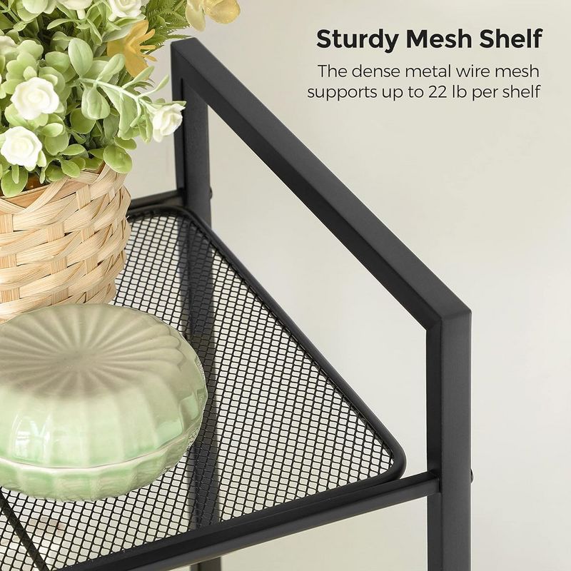 SONGMICS Storage Rack Bathroom Shelf Extendable Plant Steel Stand with Adjustable Shelf, 5 of 11