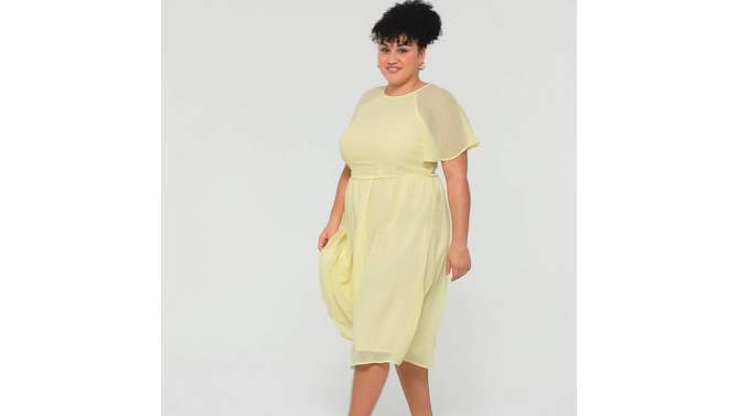 Women's Flutter Short Sleeve Chiffon Midi A-Line Dress - Ava & Viv™, 2 of 5, play video