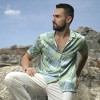 Campus Sutra Men Men's Grass Green & Navy Blue Ripple Shirt - 2 of 3