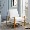 LeisureMod Jefferson Accent Arm Chair Upholstered in Faux Leather with Gold Stainless Steel Frame - 2 of 4
