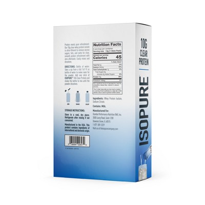 Isopure Protein Water Stick Pack - Unflavored - 6ct
