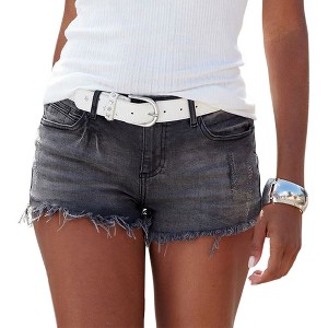 Women's Frayed Hem Shorts - LASCANA - 1 of 4