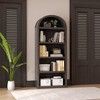 5 Shelf Bookcase, Arched Bookshelf, Farmhouse Display Storage Rack, Wood Bookshelves, Storage Cabinet for Home Office Living Room Bedroom - 3 of 4