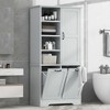 Rbied 31 in. W x 14 in. D x 68 in. H Wood Linen Cabinet Storage Cabinet with Tilt-Out Laundry and Adjustable Shelf - 4 of 4
