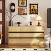 Famapy Yellow 9 Drawer Dresser Minimalist Natural Style Glass Dust Panels - 2 of 4