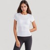 Anna-Kaci Active Women's Short Sleeve Fitted Crew Neck Top with Stretch Fabric for a Sleek and Comfortable Everyday Look - 2 of 4
