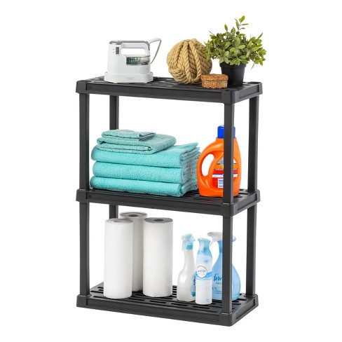 Iris Usa 3 Tier Plastic Garage Shelving Unit Storage Outdoor Indoor : Target