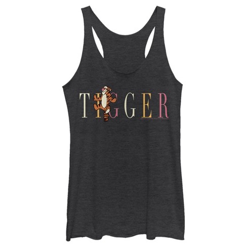 Women's Winnie the Pooh Tigger Colorful Script Racerback Tank Top - image 1 of 4