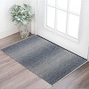 Ivory Gray and Blue Wool Hand Knotted Area Rug With Fringe - 2 of 4