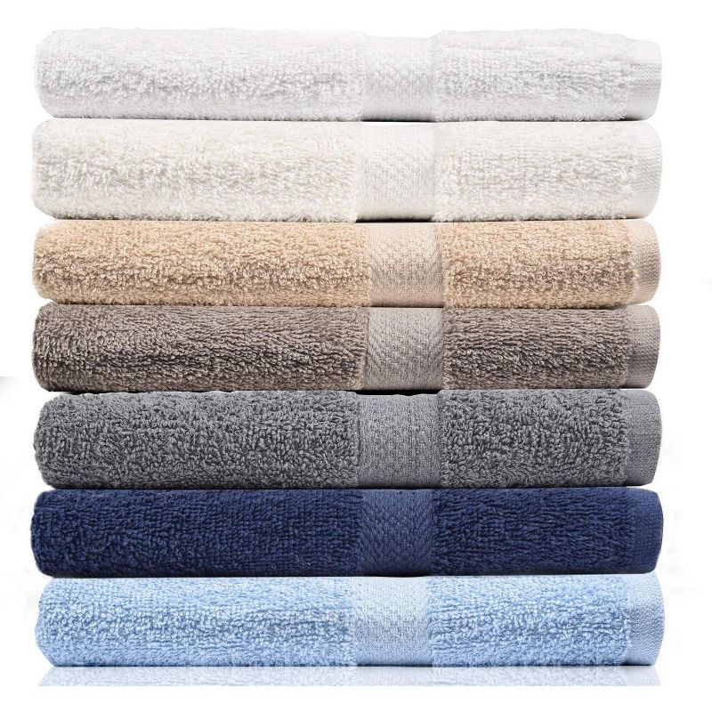Deluxe Hotel 7-Pack 100% Cotton Bath Towels Extra Absorbent Plush & Durable for Ultimate Comfort And Quality - 27" x 52", 1 of 5