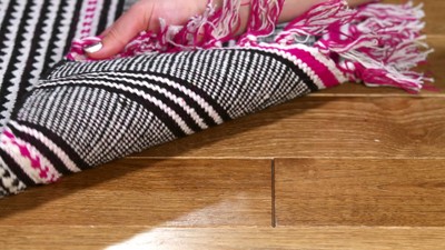 Montauk 5' x 8' Orange Multi Stripe Handwoven Wool Cotton Rug