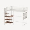 Okak Metal Twin Sized Loft Bed with Build-In Desk, Twin Bed with Security Guardrail and Storage Shelves, Bunk Bed for Kids and Adults - 4 of 4