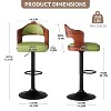 BABYYER Bar Stools Set of 2, Adjustable Height Swivel Bar Stools, with Back & Footrest, PU Leather Barstools, for Dining Room Kitchen - 3 of 4